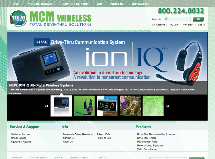 MCM Wireless ecommerce website developed by iNvision Studios