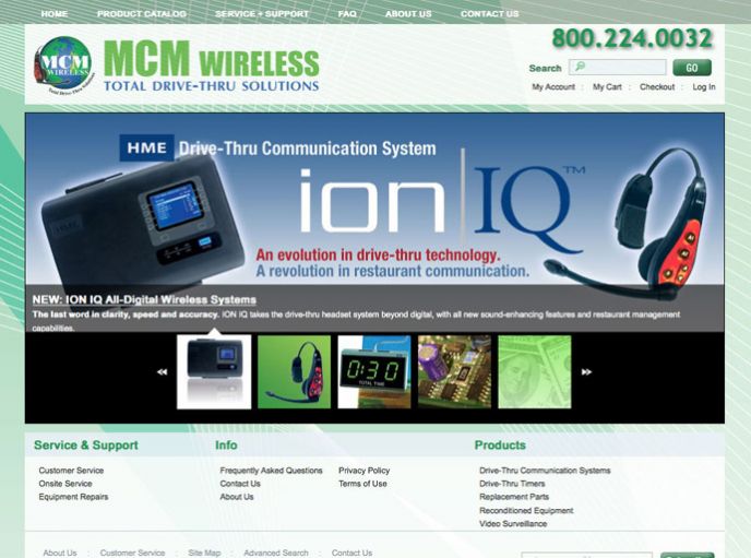 MCM Wireless ecommerce website developed by iNvision Studios